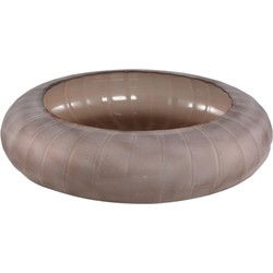 PTMD Levente Sand Carved Glass Round Bowl Ribbed