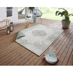 Vintage Binnen & Buitenkleed Omkeerbaar - Cebu Groen/Crème - 80 X 150 CM