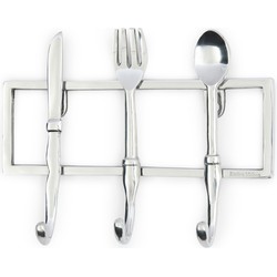 Riviera Maison Handdoekhaakjes - Kitchen Cutlery Hook - Zilver 