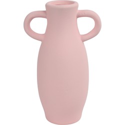 Countryfield Amphora vaas - roze terracotta - D12 x H20 cm - smalle opening - Vazen