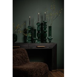 PTMD Kandelaar Galinda - 13x13x64 cm - Glas - Groen