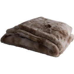 PTMD Linde Plaid - 150 x 200 x 2 cm - Fluweel - Bruin
