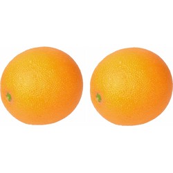 Kunst sinaasappel - 4x - 8 cm - verzwaard - nepfruit - realistisch - Kunstbloemen