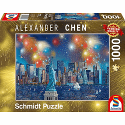 Schmidt Schmidt puzzel Vuurwerk bij het Vrijheidsbeeld - 1000 stukjes - 12+