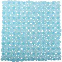 MSV Douche/bad anti-slip mat - badkamer - pvc - aqua blauw - 53 x 53 cm - Badmatjes