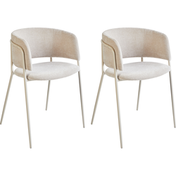 Beliani SPRINGER - Eetkamerstoel-Beige-Chenille