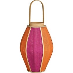 Mica Decorations Lantaarn Roger - 32x32x45 cm - Jute - Roze