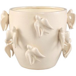 PTMD Bloempot Emmelyn - 30x30x22 cm - Keramiek - Wit