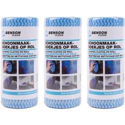 Benson Reinigingsdoekjes - 150x - schoonmaakdoekjes op rol - blauw - Vaatdoekjes