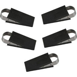 Benson Deurstopper/wig - 5x - rubber/RVS - 13 x5 x 3cm - antislip - Deurstoppers
