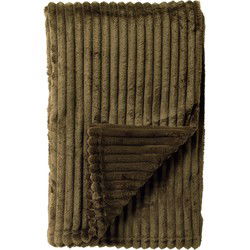 Dutch Decor MARTHY - Plaid 140x180 cm - Military Olive - Groen - Dutch Decor