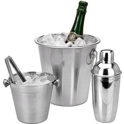 Bar cocktail set 4-delig - RVS - ijsemmer - tang -koelemmer - shaker - IJsemmers