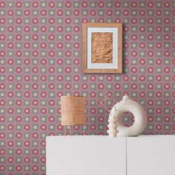 Livingwalls behang grafisch motief lila paars, rood, grijs en beige - 53 cm x 10,05 m - AS-390602