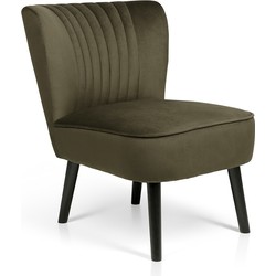 Vintage fluwelen fauteuil Sofia - Groen -  58 x 70 x 72 cm - Lifa Living