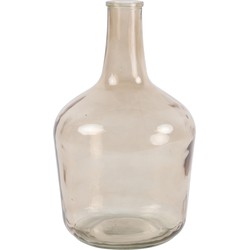 Countryfield vaas - transparant zand/beige - glas - XL fles - D25 x H42 cm - Vazen
