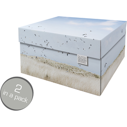 Dutch Design Brand Opbergdoos met Deksel - Doos in Karton - Geschenkdoos - 33x24x17cm - Texel Dunes - 2 Stuks