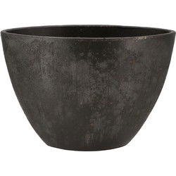 DK Design Bloempot Maya - ovaal - verweerd zwart - D16 x H23 x B34 cm - Plantenpotten