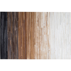 BEYLI - Vloerkleed - Zwart/Wit - 160 x 230 cm - Koeienhuid leer