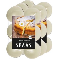 36x Theelichten vanille geurkaarsen White Cake Vanilla 4,5 branduren - geurkaarsen