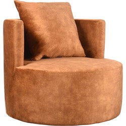 LABEL51 Fauteuil Evy - Oker - Velours - 90 cm
