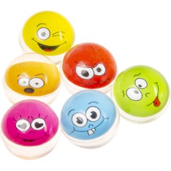 Decopatent® Uitdeelcadeaus 50 STUKS Vrolijke Smiley Stuiterballen Ø3.2 Cm - Traktatie Uitdeelcadeautjes voor kinderen - Speelgoed