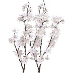 Witte appelbloesem - 2x - kunstbloem/tak - 57 bloemetjes - 84 cm - Kunstbloemen