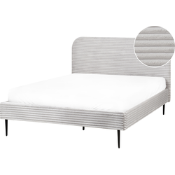 FLAYAT  - Tweepersoonsbed - Lichtgrijs - 140 x 200 cm - Corduroy