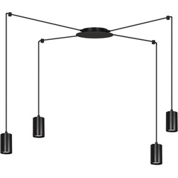 moderne hanglamp Valentini Zwart 4-lichts