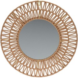 Home & Styling Spiegel - rond - naturel - 45cm - met papier - wandspiegel - Spiegels