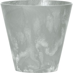 Kunststof bloempot/plantenpot betonlook 25 cm licht grijs - Plantenpotten