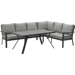 Sergio lounge-diningset - 3-delig - rechts - carbon black-licht grijs