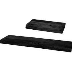 Wandplank Pure Zwart Mangohout - Set van 2 Klein