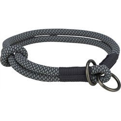 TRIXIE HALSBAND HOND SOFT HALF-SLIP ZWART / GRIJS 35X0,6 CM