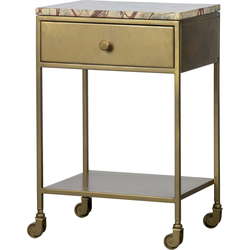 BePureHome Clinic Nachtkastje - Marmer - Antique Brass - 68,5x45x35