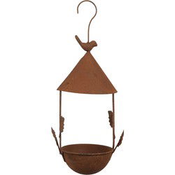 Clayre & Eef Vogelvoederhuisje 15x14x42 cm Bruin Metaal