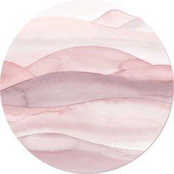 Muurcirkel Watercolor Abstract Landscape Blush