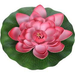 Drijvende kunst waterlelie bloemen - rood - D18 cm - Vijver - Kunstbloemen