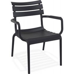 Tuinstoel met armleuningen AROMA 68x70x76 cm Zwart