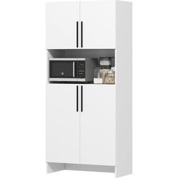 Moderne Keukenkast Voorraadkast Hoog 2 deurs 40x79x175 cm - Wit