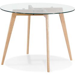 Kleine ronde eettafel ANGELA transparant