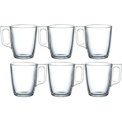 Lunminarc Theeglazen met oor set 6x stuks 250 ml - Koffie- en theeglazen