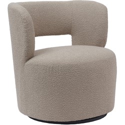 Fauteuil Bouclé Taupe - Draaibaar - 74x69x78cm