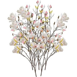 6x Creme Magnolia kunstbloem 105 cm - Kunstbloemen