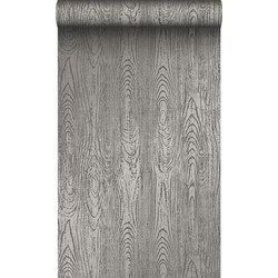 Origin Wallcoverings behang houten planken met nerf donkergrijs - 53 cm x 10,05 m - 347559