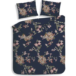 Heckett & Lane Dekbedovertrek Daisy Navy Blue 260 x 200 220 cm + 2 slopen 60 x 70 cm