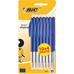 BIC BIC 10+4 Bic M10 pennen op blister blauw