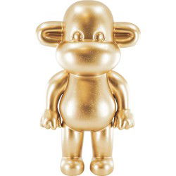 Ornament - Monkey Figurine 'The Legend'- Polyresin - Gold - 20,5x13,5x35cm