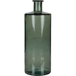 Mica Decorations Guan Fles Vaas - H40 x Ø15 cm - Glas - Groen/Grijs