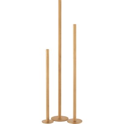 J-line - Set Van 3 Kandelaars Hoog Modern Metaal Mat Goud - 15x15x100cm