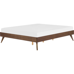 Beliani BERRIC - Tweepersoonsbed-Donkere houtkleur-MDF